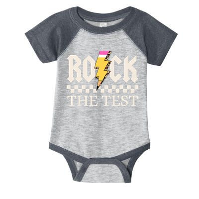 Motivational Testing Day For Teacher Student Rock The Test  Infant Baby Jersey Bodysuit