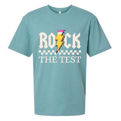Motivational Testing Day For Teacher Student Rock The Test  Sueded Cloud Jersey T-Shirt
