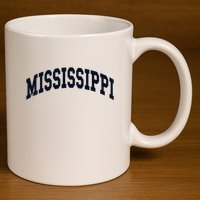 Mississippi Throwback Design Classic 11oz C Handle Ceramic Mug
