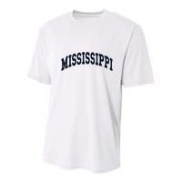 Mississippi Throwback Design Classic Youth Performance Sprint T-Shirt