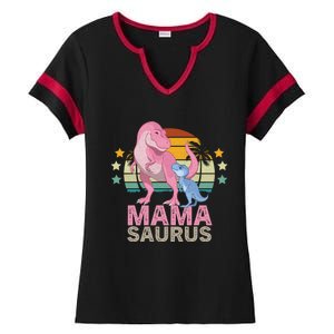 Mamasaurus Trex Dinosaur Mama Saurus Great Gift Ladies Halftime Notch Neck Tee