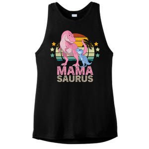 Mamasaurus Trex Dinosaur Mama Saurus Great Gift Ladies PosiCharge Tri-Blend Wicking Tank