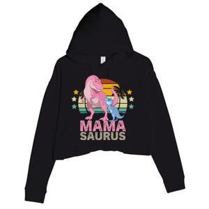 Mamasaurus Trex Dinosaur Mama Saurus Great Gift Crop Fleece Hoodie