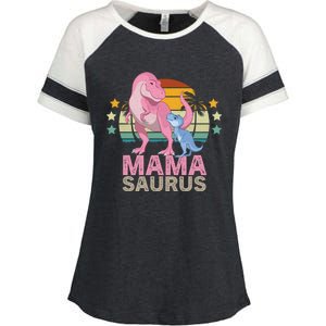 Mamasaurus Trex Dinosaur Mama Saurus Great Gift Enza Ladies Jersey Colorblock Tee