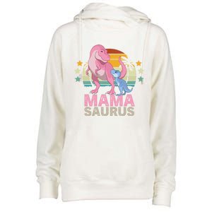 Mamasaurus Trex Dinosaur Mama Saurus Great Gift Womens Funnel Neck Pullover Hood