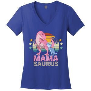 Mamasaurus Trex Dinosaur Mama Saurus Great Gift Women's V-Neck T-Shirt