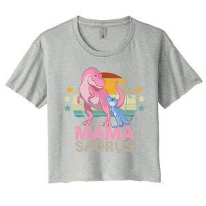 Mamasaurus Trex Dinosaur Mama Saurus Great Gift Women's Crop Top Tee