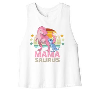 Mamasaurus Trex Dinosaur Mama Saurus Great Gift Women's Racerback Cropped Tank