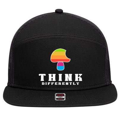 Mushroom Think Different 7 Panel Mesh Trucker Snapback Hat