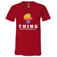 Mushroom Think Different V-Neck T-Shirt