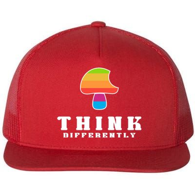 Mushroom Think Different Flat Bill Trucker Hat