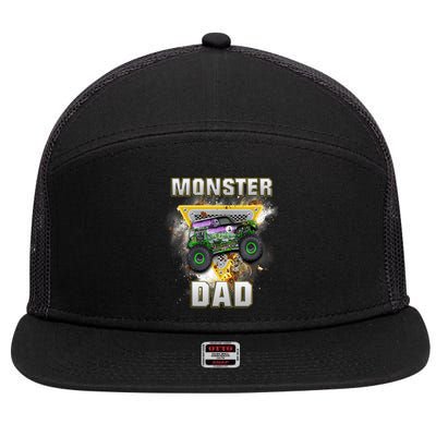 Monster Truck Dad Monster Truck Are My Jam Truck Lovers 7 Panel Mesh Trucker Snapback Hat