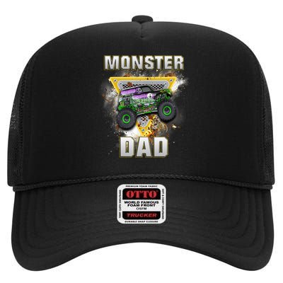 Monster Truck Dad Monster Truck Are My Jam Truck Lovers High Crown Mesh Back Trucker Hat