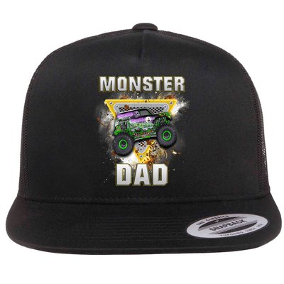 Monster Truck Dad Monster Truck Are My Jam Truck Lovers Flat Bill Trucker Hat