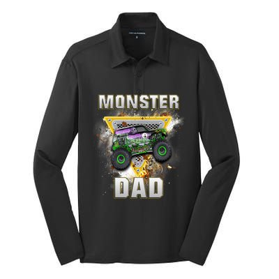 Monster Truck Dad Monster Truck Are My Jam Truck Lovers Silk Touch Performance Long Sleeve Polo