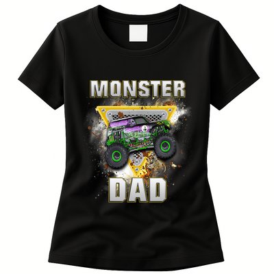 Monster Truck Dad Monster Truck Are My Jam Truck Lovers Womens T-Shirt