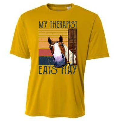 My Therapist Eats Hay Funny Horse Lover Horse Riders Cooling Performance Crew T-Shirt