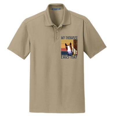 My Therapist Eats Hay Funny Horse Lover Horse Riders Dry Zone Grid Polo