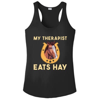 My Therapist Eats Hay Horse Ladies PosiCharge Competitor Racerback Tank