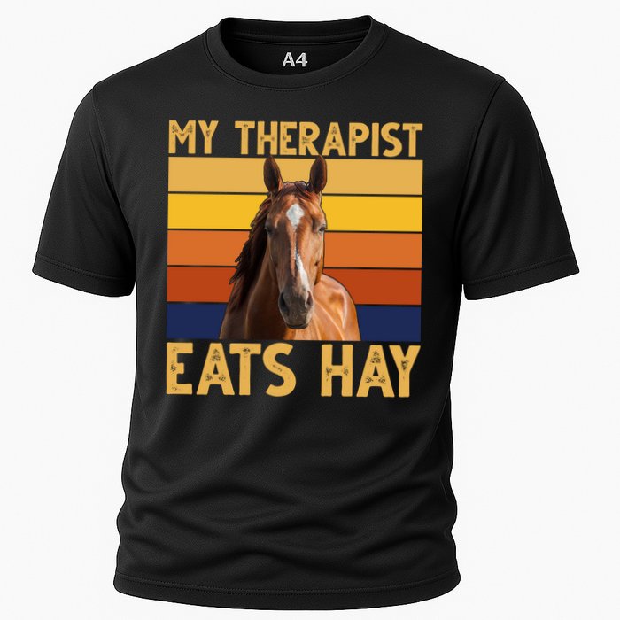 My Therapist Eats Hay Funny Horse Lover Cooling Performance Crew T-Shirt