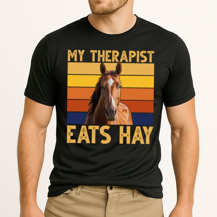 My Therapist Eats Hay Funny Horse Lover Cooling Performance Crew T-Shirt