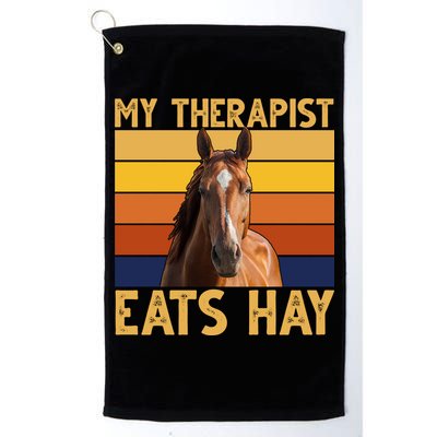 My Therapist Eats Hay Funny Horse Lover Golf Towel