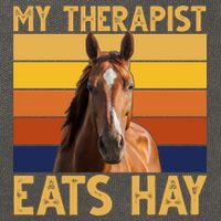 My Therapist Eats Hay Funny Horse Lover Cotton Canvas Backpack