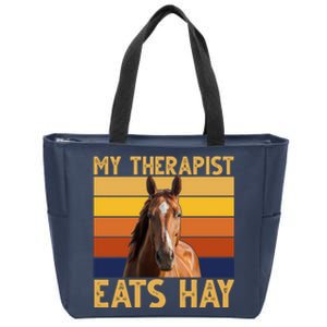 My Therapist Eats Hay Funny Horse Lover Zip Tote Bag