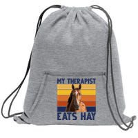 My Therapist Eats Hay Funny Horse Lover Sweatshirt Cinch Pack Bag