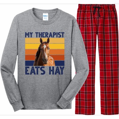 My Therapist Eats Hay Funny Horse Lover Long Sleeve Pajama Set