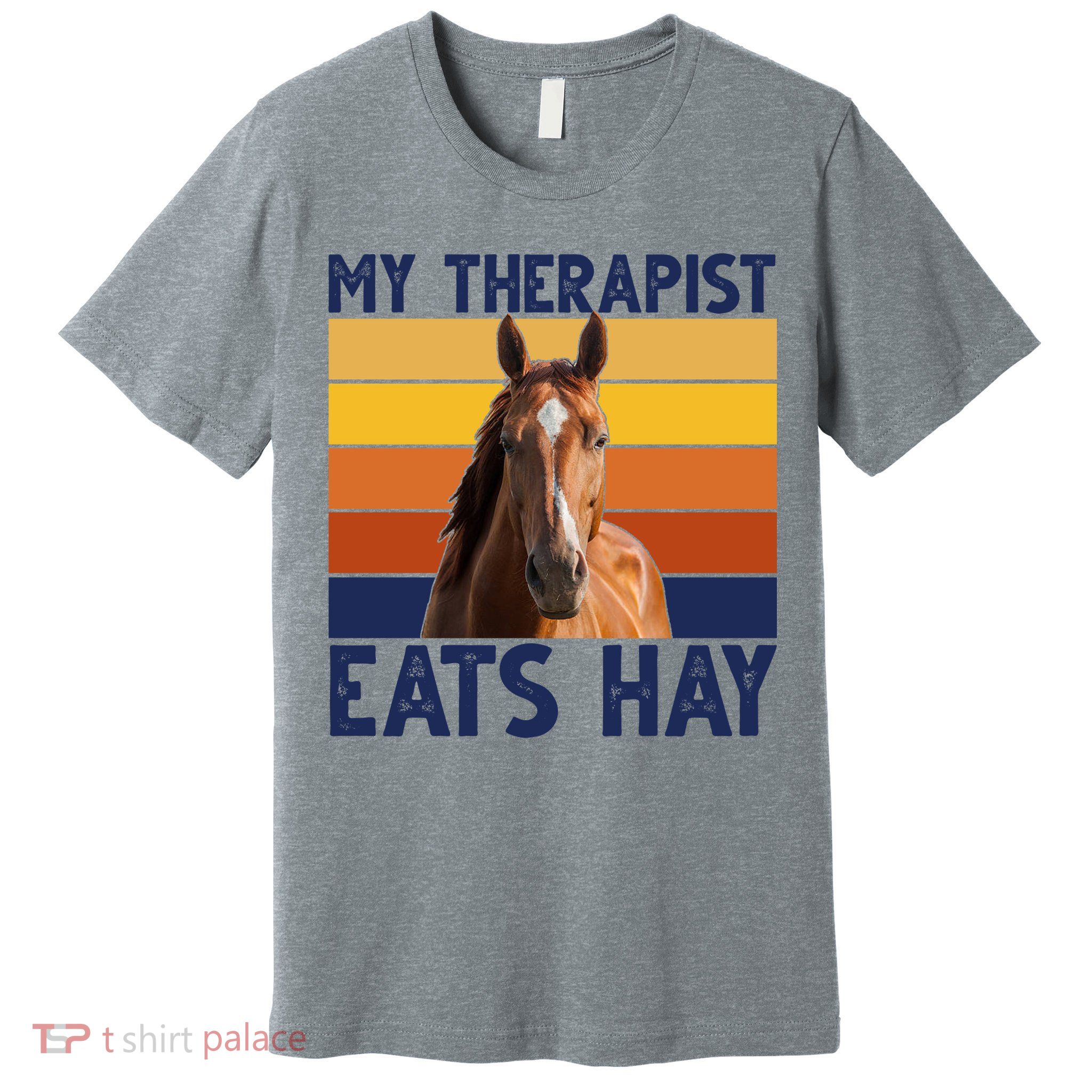 My Therapist Eats Hay Funny Horse Lover Premium T-Shirt