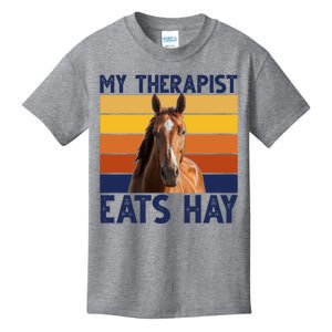 My Therapist Eats Hay Funny Horse Lover Kids T-Shirt