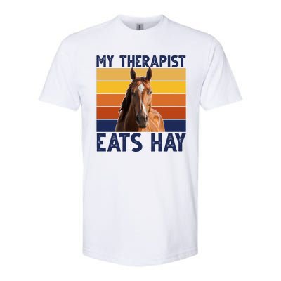 My Therapist Eats Hay Funny Horse Lover Softstyle® CVC T-Shirt