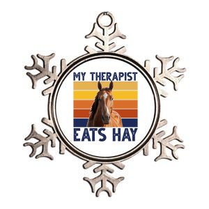 My Therapist Eats Hay Funny Horse Lover Metallic Star Ornament