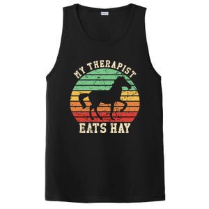 My Therapist Eats Hay Funny Horseback Riding Retro Gift PosiCharge Competitor Tank