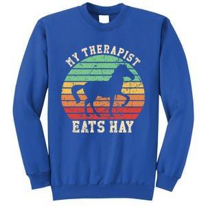 My Therapist Eats Hay Funny Horseback Riding Retro Gift Sweatshirt