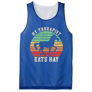 My Therapist Eats Hay Funny Horseback Riding Retro Gift Mesh Reversible Basketball Jersey Tank