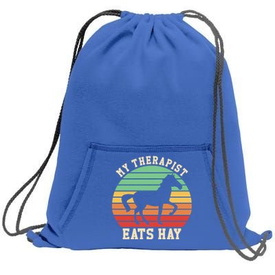 My Therapist Eats Hay Funny Horseback Riding Retro Gift Sweatshirt Cinch Pack Bag