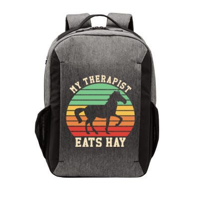 My Therapist Eats Hay Funny Horseback Riding Retro Gift Vector Backpack