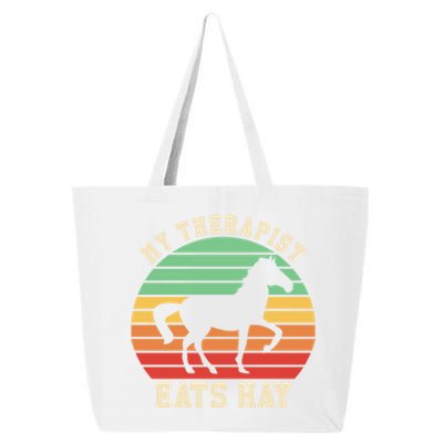 My Therapist Eats Hay Funny Horseback Riding Retro Gift 25L Jumbo Tote