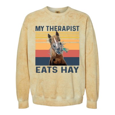 My Therapist Eats Hay Funny Horse Lover Colorblast Crewneck Sweatshirt