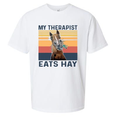 My Therapist Eats Hay Funny Horse Lover Sueded Cloud Jersey T-Shirt