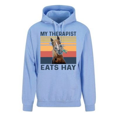 My Therapist Eats Hay Funny Horse Lover Unisex Surf Hoodie