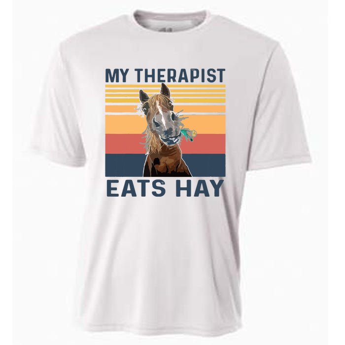 My Therapist Eats Hay Funny Horse Lover Cooling Performance Crew T-Shirt