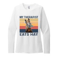 My Therapist Eats Hay Funny Horse Lover Womens CVC Long Sleeve Shirt