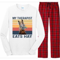 My Therapist Eats Hay Funny Horse Lover Long Sleeve Pajama Set