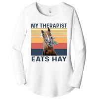 My Therapist Eats Hay Funny Horse Lover Women's Perfect Tri Tunic Long Sleeve Shirt