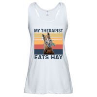 My Therapist Eats Hay Funny Horse Lover Ladies Essential Flowy Tank