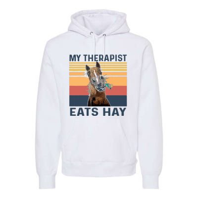 My Therapist Eats Hay Funny Horse Lover Premium Hoodie