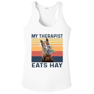 My Therapist Eats Hay Funny Horse Lover Ladies PosiCharge Competitor Racerback Tank